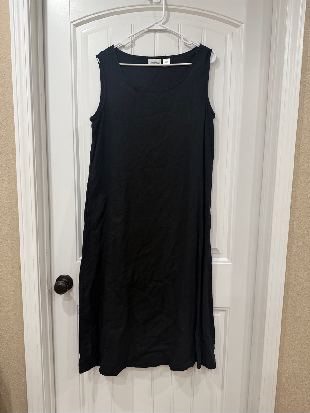 Sleeveless Black Maxi Dress Linen Blend